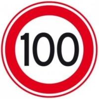 Snelheid 100 km/u bord