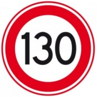 Snelheid 130 km/u bord