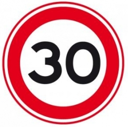 Snelheid 30 km/u bord