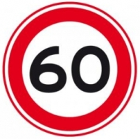 Snelheid 60 km/u bord