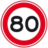 Snelheid 80 km/u bord