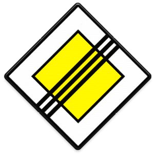 Einde voorrangsweg bord B2